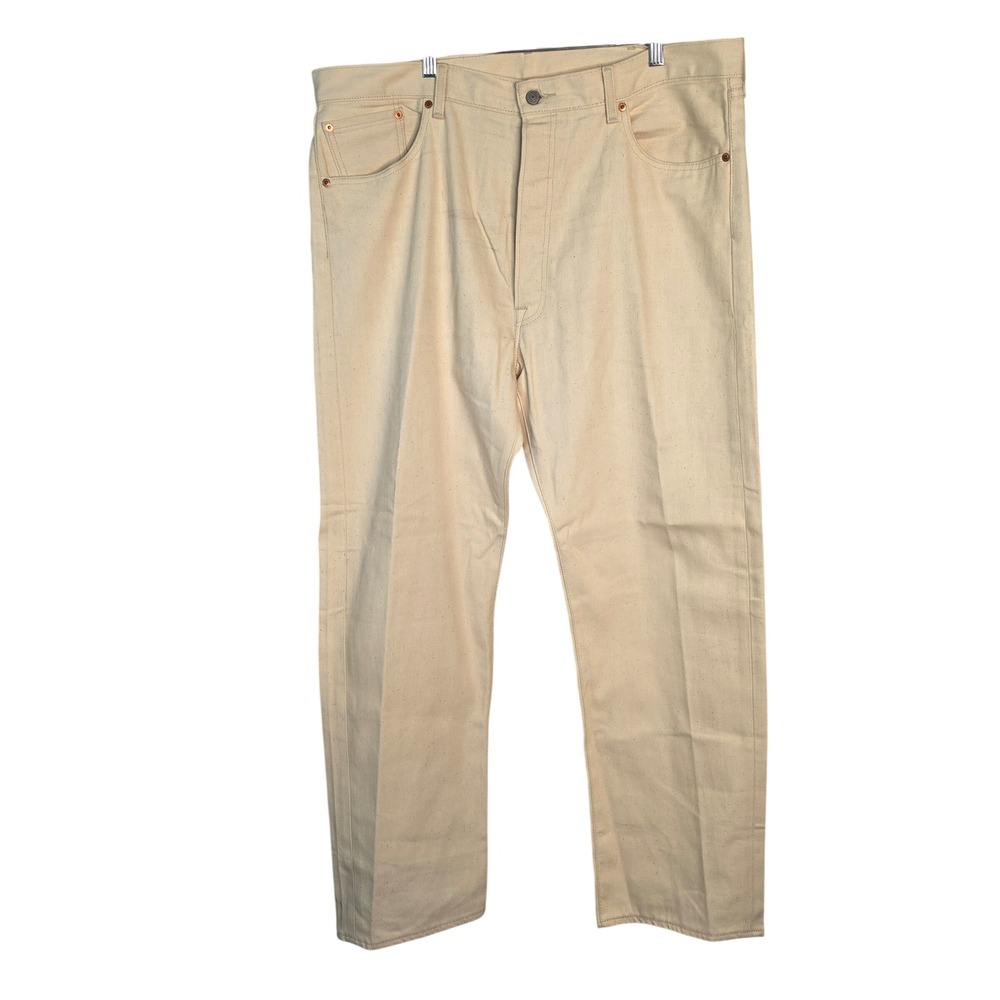 Levis 501 Jeans Mens 40x32 Natural Original White Oak Cone Denim Button Fly NWOT